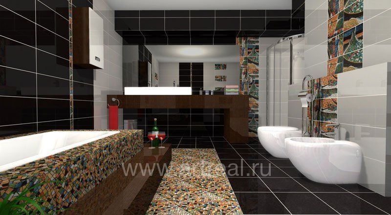 Керамическая плитка Latina Ceramica Gaudi в интерьере ванной