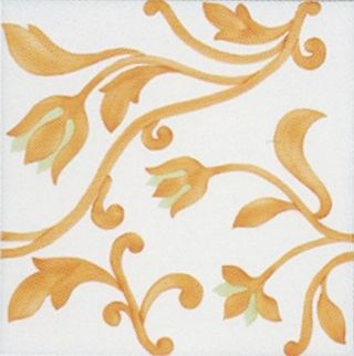 Bardelli Mille'900 Декор "Цветочный орнамент" Оранжевый/белый