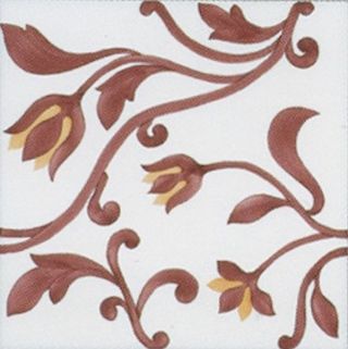 Bardelli Mille'900 Декор "Цветочный орнамент" Бордовый/белый