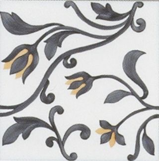 Bardelli Mille'900 Декор "Цветочный орнамент" Темно-серый/белый