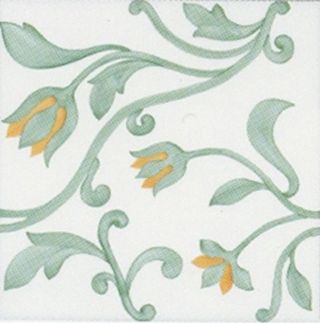Bardelli Mille'900 Декор "Цветочный орнамент" Зеленый/белый