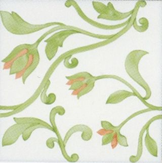 Bardelli Mille'900 декор Декор "Цветочный орнамент" Салатовый/белый 20*20