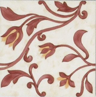 Bardelli Mille'900 декор Декор "Цветочный орнамент" Бордовый/бежевый 20*20