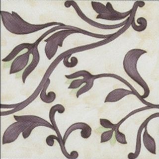 Bardelli Mille'900 декор Декор "Цветочный орнамент" Баклажан/бежевый 20*20