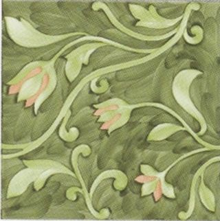 Bardelli Mille'900 Декор "Цветочный орнамент" Салатовый/зеленый