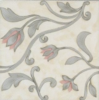 Bardelli Mille'900 декор Декор "Цветочный орнамент" Серый/кремовый 20*20