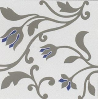 Bardelli Mille'900 декор Декор "Цветочный орнамент" Платина/белый 20*20