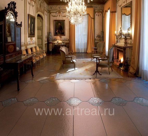 Керамогранит с декоративными вставками Petracers Unico цвета "Табак" Керамогранит с декоративными вставками Petracers Unico цвета "Табак"