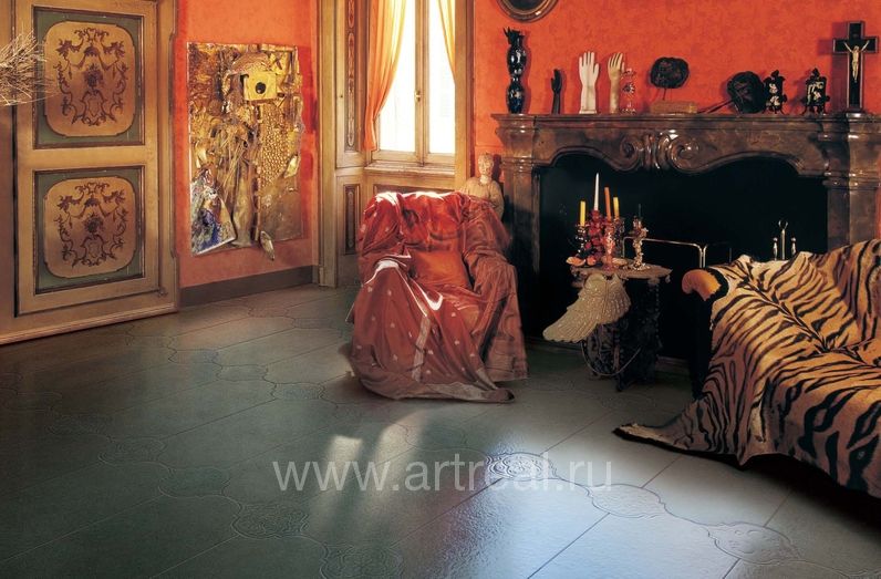 Керамогранит Petracers Unico зеленый в классическом интерьере Керамогранит Petracers Unico зеленый в классическом интерьере