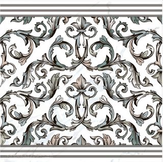 Pamesa Marbles декор Dec. Cenefa Malaquita Blanco Rect. 60*60