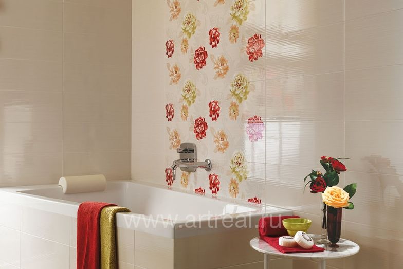 Отделка ванной плиткой Atlas concorde Gioia белого цвета