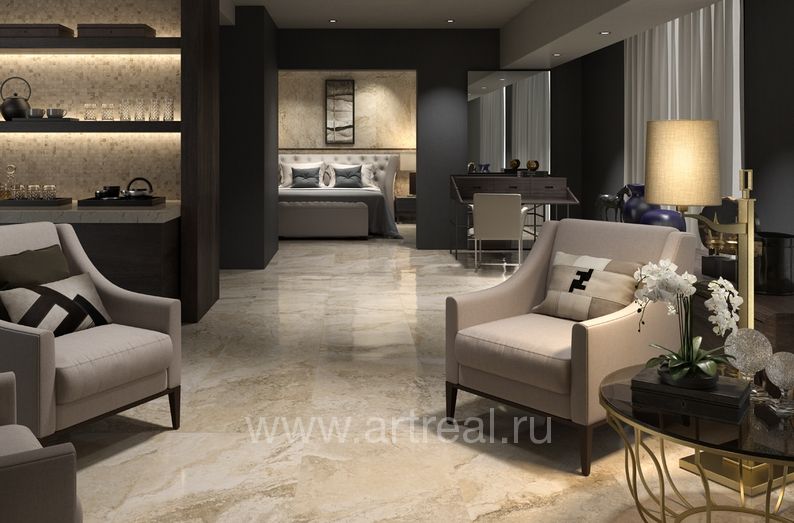 Керамогранит La faenza Oro Bianco в интерьере