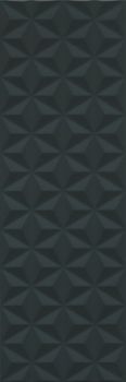 Kerama Marazzi Диагональ настенная плитка Диагональ черный структура обрезной 25*75*11