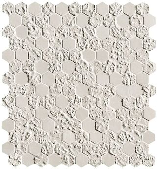 Мозаика Bloom White Print Estagono Mosaico 29.5*32.5