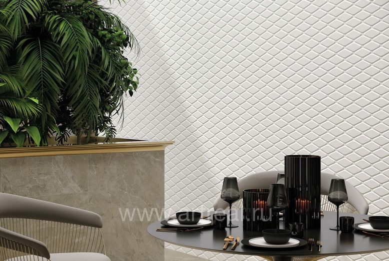 Atlas Concorde Rus 3D White Wall Керамическая плитка Atlas Concorde Rus 3D White Wall в интерьере