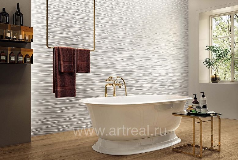 Atlas Concorde Rus 3D White Wall Керамическая плитка Atlas Concorde Rus 3D White Wall в интерьере
