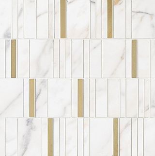 Marazzi Allmarble Wall Golden White Mosaico Barcode Lux