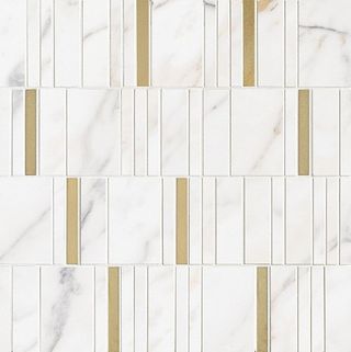 Marazzi Allmarble Wall мозаика Golden White Mosaico Barcode Lux 40*40