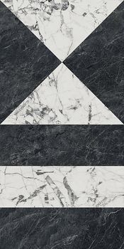 Kerama Marazzi Бьянко Неро керамогранит Бьянко Неро белый чёрный лаппатированный 60*119.5*11