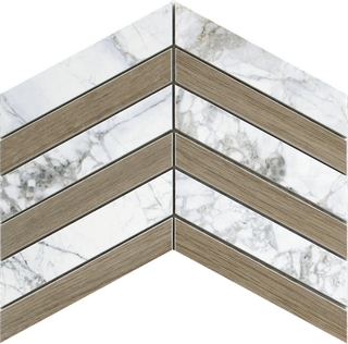 Peronda Supreme White декор D.Supreme White/Cognac Chevron 30*21.9