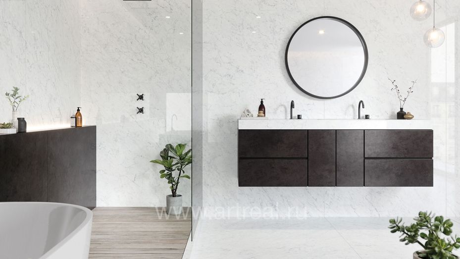 Керамогранит Xlight Carrara White в интерьере