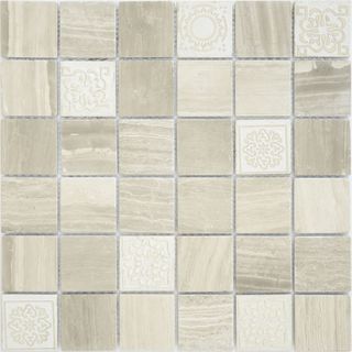 LeeDo Caramelle Art Stone мозаика Art Travertino Silver Mat 48*48*8
