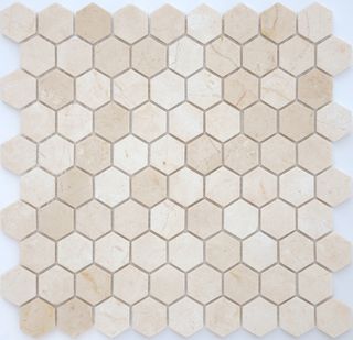 LeeDo Caramelle Pietrine Hexagonal мозаика Crema Marfil Mat Hex 18x30x6 28.5*30.5*6