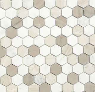 LeeDo Caramelle Pietrine Hexagonal мозаика Pietra Mix 3 Mat Hex 18x30x6 28.5*30.5*6