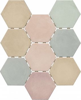 Kerama Marazzi Патакона настенная плитка Патакона микс, полотно из 9 частей 12х10,4 12*10.4*7