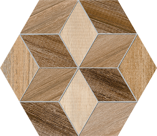 Vives Seine керамогранит Hexágono Freret Multicolor 23*26.6*8