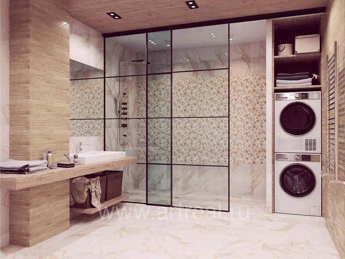 Керамическая плитка Kerlife Calacatta Gold в интерьере