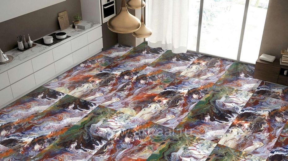 Керамогранит Bluezone Splater Wave в интерьере