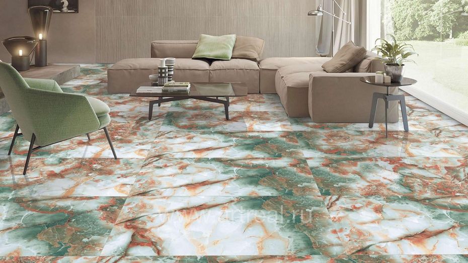 Керамогранит Bluezone Onyx Nebula в интерьере