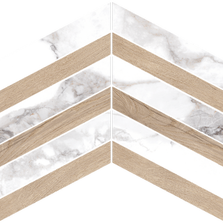 Museum Haute мозаика D.Haute White/Taupe Chevron SP/30X21,9 30*21.9
