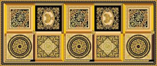 Gardenia (Versace) MaximVS декор Foulard Bianco/Nero/Oro Lux 120*280*6
