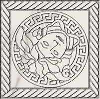 Gardenia (Versace) MaximVS вставка Angolo Greca Sabbiato Statuario/Platino 10*10*6
