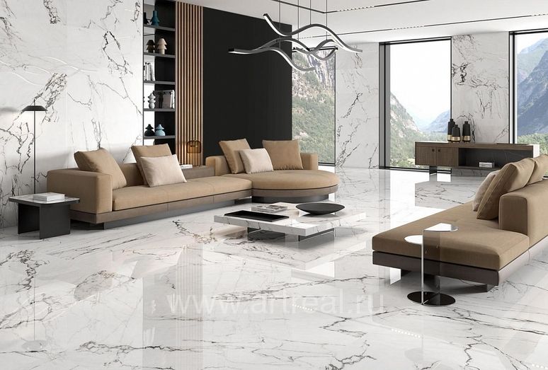 Керамогранит ITT Ceramic Calacatta Black в интерьере