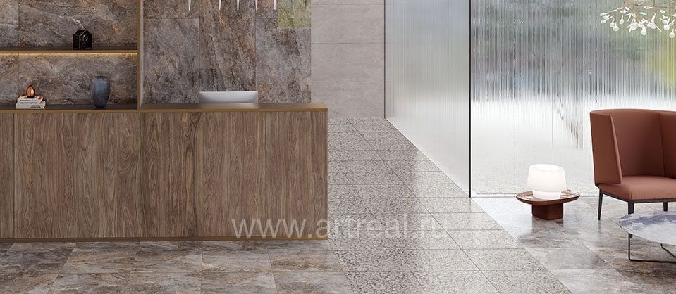 Керамогранит Vitra Rus Terrazzo-X в интерьере