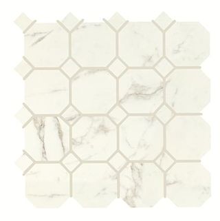 Piemme Marmi Reali Mat Mosaico Ottagono Su Rete Statuario Gold Mat