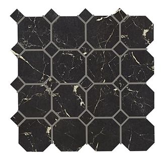 Piemme Marmi Reali Mat Mosaico Ottagono Su Rete Nero Reale Mat