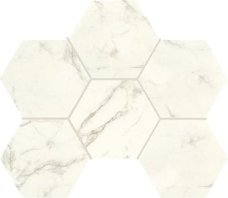 Piemme Marmi Reali Mat мозаика Mosaico Esagono Su Rete Statuario Gold Mat 29*41.5