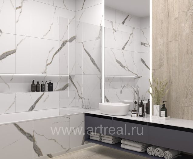 Laparet Golden White Statuario Керамогранит Laparet Golden White Statuario в интерьере