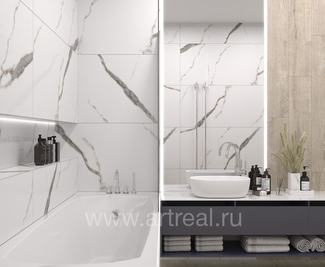 Laparet Golden White Statuario Керамогранит Laparet Golden White Statuario в интерьере