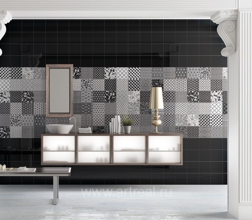 Черно-белая плитка с вставками в прихожей: 38 фото идеальных керамических изделий для вашего интерьера