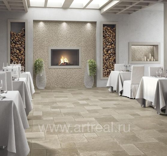 Керамогранит Cerdomus Effetto Pietra Di Ostuni в интерьере