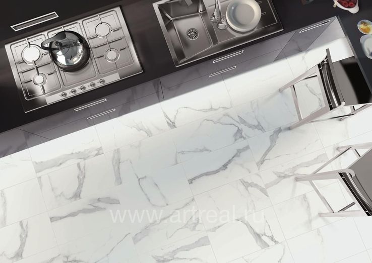 Керамогранит Cerdomus Statuario Bianco в интерьере