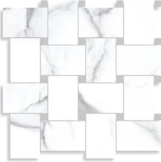 Cerdomus Statuario Bianco мозаика Contrasti Bianco Lev. con Tozz. Piombo 30*30