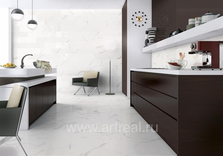 Керамогранит Cerdomus Statuario Puro в интерьере