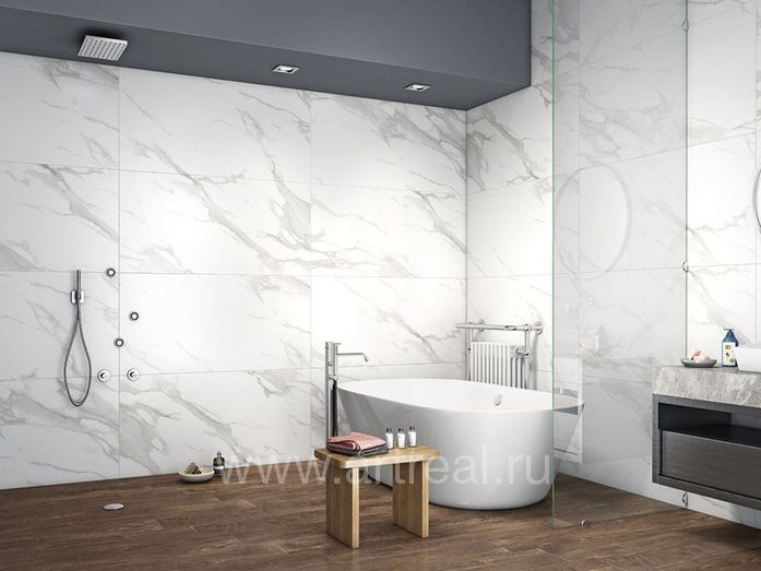 Керамогранит Gravita Statuario Mercury в интерьере