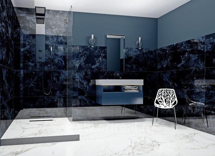 Керамогранит Gravita Ganymede Blue в интерьере
